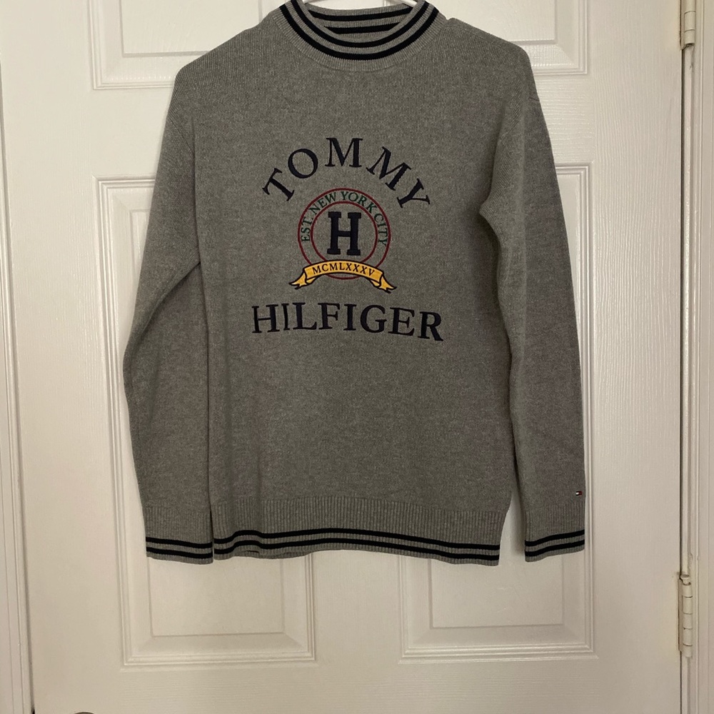Tommy Hilfiger grey mock sweater